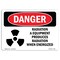 Signmission OSHA Danger Sign, Radiation Equipment Produces, 10in X 7in Decal, 10" W, 7" H, Landscape OS-DS-D-710-L-2524 - alternate 1
